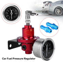 Universal Red Metal Adjustable Car Fuel Pressure Regulator with Oil Gauge A