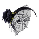 Flower Headband With Veil Floral Spider Headpiece Hair Garland Fancy Dress
