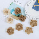 24PCS Burlap Flowers For Crafts 12 Styles Natural Handmade Rustic Rose Flow