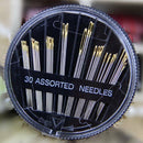 Assorted Hand Sewing NEEDLES - Embroidery Mending Craft Quilt Case Sew - 30pcs
