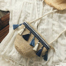 Women Bag New Summer Pastoral Woven Tassel satchel BAG Fashion Personality  Y5B6