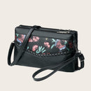 Casual Sheepskin Women Flower Print Shoulder Crossbody Clutch Bag (Style 2)