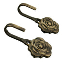 2Pcs Metal Rose Flower Curtain Tie Back Tieback Holders Wall Hooks Decor M2N5