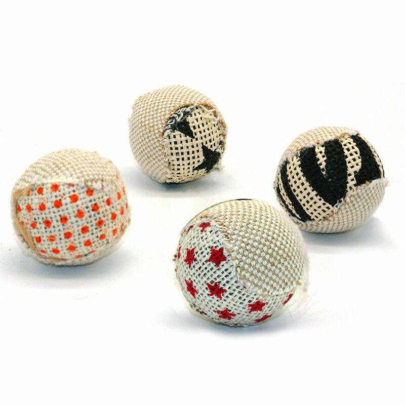 Kitten Cats Pet Soft Sisal Ball Teaser Play Chewing Rattle Catch Toys~. Scr R2V2