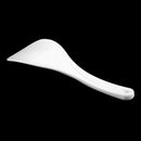 Kitchen Dotted White Plastic Flat Rice Scoop Paddle Meal Spoon V8O2