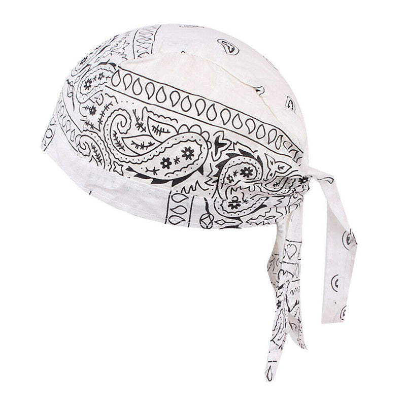 Men's Turban Soft Cotton Chemo Cancer Cap Muslim Beanie Head Scarf Hat White