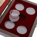 Wooden Coin Display Case Storage Box For 5 Coins of 27mm, with Coin Gaskets
