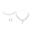 Bridal Wedding Jewelry Set Crystal Rhinestone Necklace & Earrings & Tiara  OZ