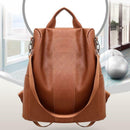 Women Backpack PU Leather School Shoulder Bag Casual Rucksacks (Brown) SN9F