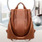 Women Backpack PU Leather School Shoulder Bag Casual Rucksacks (Brown) SN9F