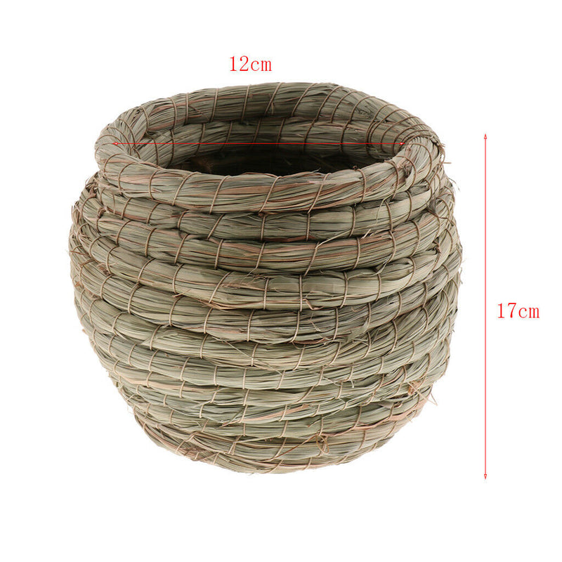 Handwoven Straw Bird Nest Bed House Macaw Parrot Breeding Cave Bird Nest