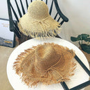 Fringed Straw Hat Bow Wide Grass Female Summer Hat Beach Visor Outdoor VacatS3Q1