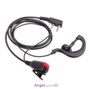 2Pin G-Shape Headset Earpiece Mic for Two Way Radio Security Walkie Talkie