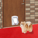 Lockable Cat Flap Door Kitten Dog Pet Lock Suitable for Any Wall White
