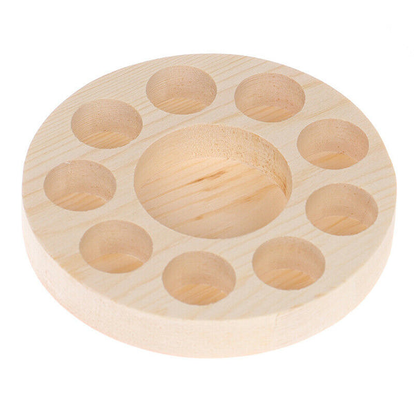 Round Wooden Essential Oil Display Stand Holder Organizer Shelf Rack 10SlotB^SE
