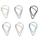 12pcs Brief Style Waterdrop Shaped Metal Paper Clip Bookmark StME