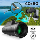 40X60 Camping Hunting HD Monocular Telescope with Tripod+Phone Clip +Bag Kit