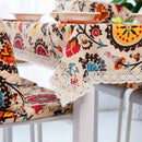 Bohemian Style Rectangle Tablecloth Linen Lace Table Cloth for Dinner Parti
