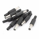 30pcs 2.1x5.5mm Male Barrel DC Power Plug Socket Jack Connector Black VQX