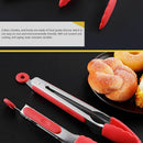 Set 3 sizes Silicone Kitchen Tongs Sets Salad BBQ Tongs Stainless Steel coo N3C3