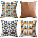 1X(Decorative Throw Pillow Covers Modern Simple Geometric Style Linen Burla