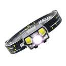 2sets USB Rechargeable Lightweight Motion Sensor 5 Modes LED Headlamp Working