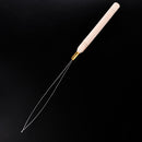 New Hair Extension Tool Wood Handle Bead Pulling Hoop Loop Feather Threader UK