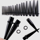 Ear Piercing Stretching Kit 00G-16G Tapers Plug Tunnel Stretcher Black  â„–#