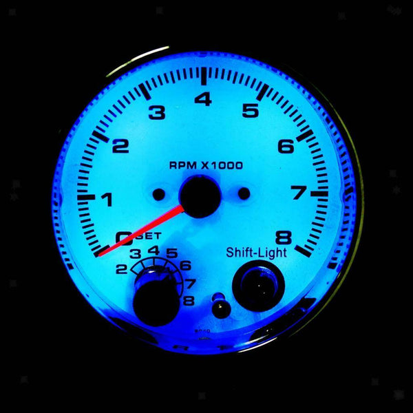 Universal 3.75'' 95mm Auto  Tachometer Gauges 7 Color Displaying LED 0-8000RPM