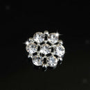 10pcs Alloy Rhinestone Flower Buttons for DIY Bridal Wedding Embellishments