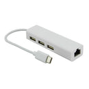 USB 3.1 Type-C to USB 3.0 3 Ports Hub Highspeed Ethernet Internet Adapter C