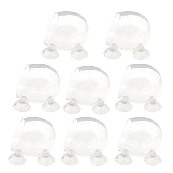 8Pcs Aquatic Plant Crystal Glass Cup Pot for Aquarium Fish Tank Plant Holder