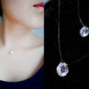 Fashion Crystal Necklace Invisible Line Zircon Clavicle Chain Women Jewelry