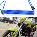Motorcycle Bike Scooter Alarm Disc Lock Security Spring Reminder Cable Blu ME