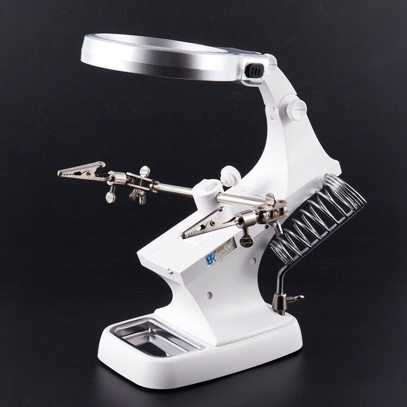 3 Hand Soldering Iron Stand Welding Tool With Illuminated Glasses Led Allig P8I5