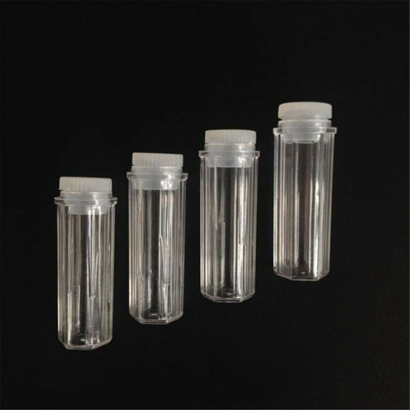 5PCS Clear Empty Hexagonal Plastic Pill Bottle Cap Medicine Capsule Container