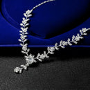 Wedding Necklace Set Accessories High-Grade Floral Crystal Necklace Earring