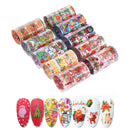 10 Rolls Christmas Nail Stickers Snowflakes Snowmen Xmas Tree Nail Art Decals