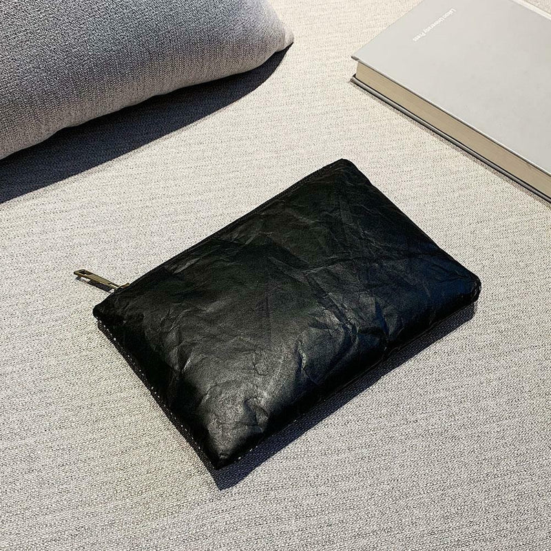 Retro Eco-Friendly Female Solid Color Clutch Women Tide Makeup Bags (Black) A