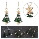 Women Star Christmas Tree Earrings Dangle Hook Ear Drop Green Pendent Xmas Gifts