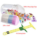 5 In 1 Measuring Tool Clips Chalks Needlework Fabric Patchwork Sewing Ruler Set