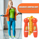 Kids Jump Ropes Wood Handle Sports Fitness Cartoon Skipping Rope (Orange) A