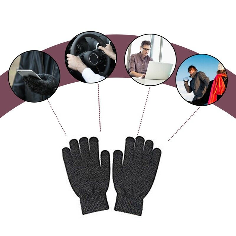 Winter Warm Beanie Hat + Scarf + Touch Screen Gloves, Unisex Thermal Winter A9P5