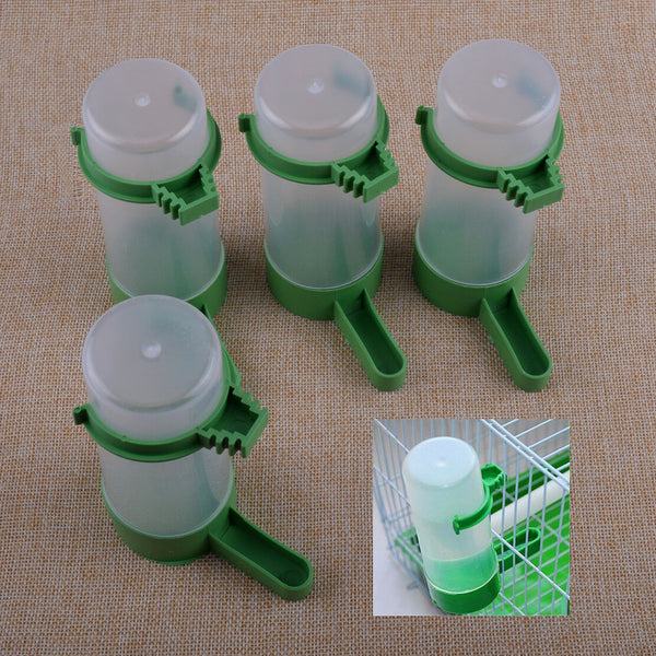 4pc Automatic Pet Bird Parrot Feeder Bottle Water Drink Food fit for Aviary Cage