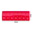 7 Days Pill Case 7 Grids Mini Medicine Splitter Tablet Storage Box (Red)