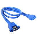 2X(Stackable Usb 3.0 Female Panel Type To Motherboard 20Pin Header Cable Du