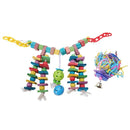1X(Bird Parrot Toys Play Set For Bird Cage, Colorful Chewing Hanging Swing