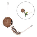 Natural Coconut Shell Pet Bird Nest Hut Cage Feeder for Parrot Parakeet