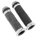 Pair Motorcycle ATV Dirt Bike Handle Bar Hand End Grips Silver135x42x42mm