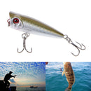 1pc Popper Fishing Lures Bait Crank Crankbait Lure Tackle Treble Hooks 50mm 4.5g